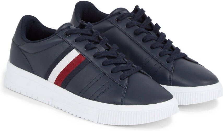 Tommy Hilfiger Sneakers SUPERCUP LEATHER met logostrepen opzij