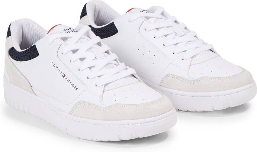Tommy Hilfiger Sneakers TH BASKET CORE LTH MIX ESS met contrastafwerkingen vrijetijdsschoen lage schoen veterschoen - Foto 11