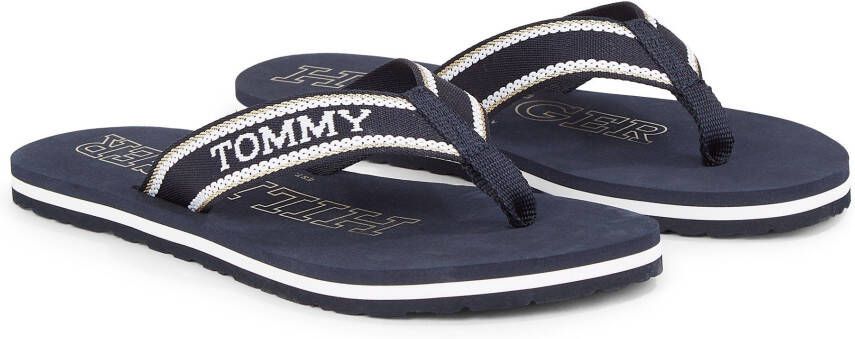 Tommy Hilfiger Teenslippers HILFIGER BEACH SANDAL zomerschoen slippers poolslides met logo-print op de bovenste zool - Foto 2
