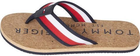 Tommy Hilfiger Teenslippers CORK BEACH SANDAL met binnenzool in kurk look