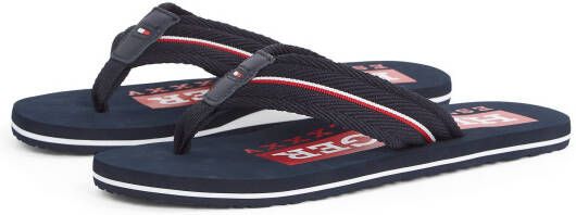 Tommy Hilfiger Teenslippers CORPORATE HILFIGER BEACH SANDAL dianette zomerschoen flats comfort-schoen met strepen