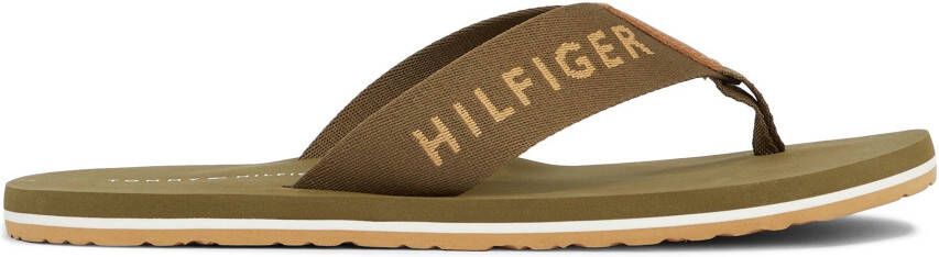 Tommy Hilfiger Teenslippers HILFIGER PRINT BEACH SANDAL met logo-garnering