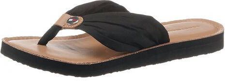 Tommy Hilfiger Teenslippers LEATHER FOOTBED BEACH SANDAL uitstekend geschikt voor strand en bad