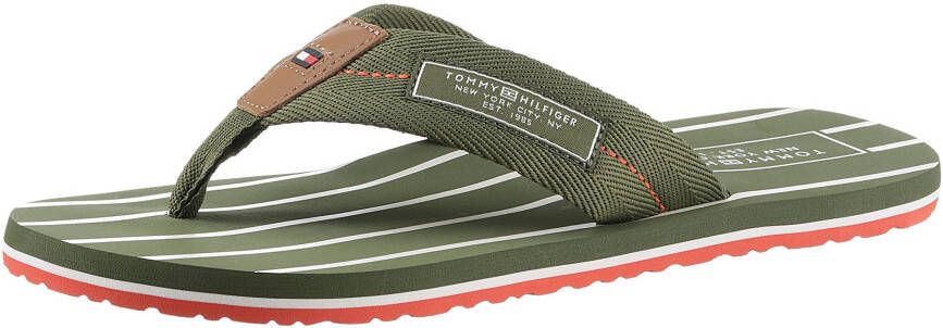 Tommy Hilfiger Teenslippers PATCH HILFIGER BEACH SANDAL met gestreepte binnenzool