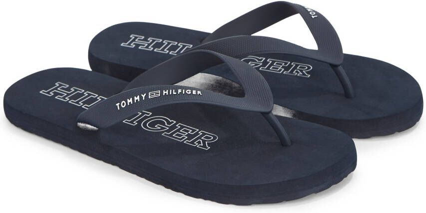 Tommy Hilfiger Teenslippers RUBBER HILFIGER BEACH SANDAL zomerschoen slippers poolslides zwemschip met logo-opschrift - Foto 2