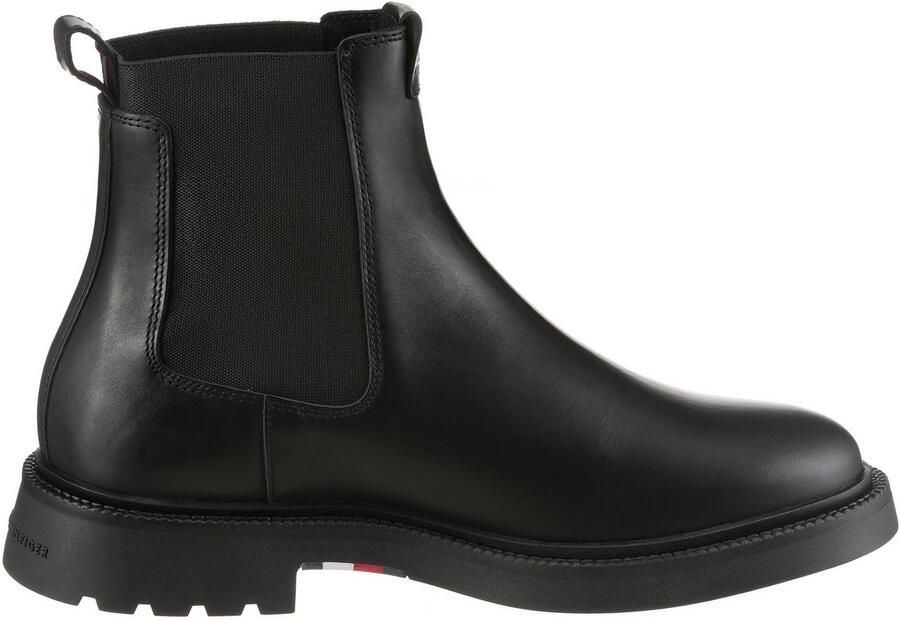 Tommy Hilfiger Chelsea-boots HILFIGER COMFORT LWT LTH CHELSEA enkellaars zakelijke schoen met stretchinzet en aantreklus