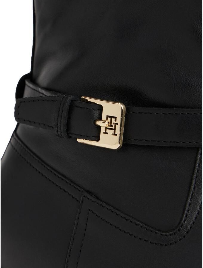 Tommy Hilfiger Laarsjes TH BUCKLE RIDING LEATHER BOOTIE blokhak enkellaarsjes zakelijke schoen met siersluiting - Foto 3