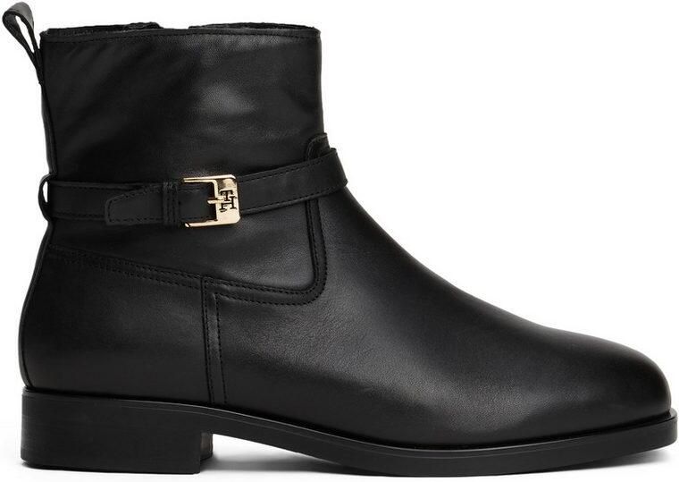Tommy Hilfiger Laarsjes TH BUCKLE RIDING LEATHER BOOTIE blokhak enkellaarsjes zakelijke schoen met siersluiting - Foto 5