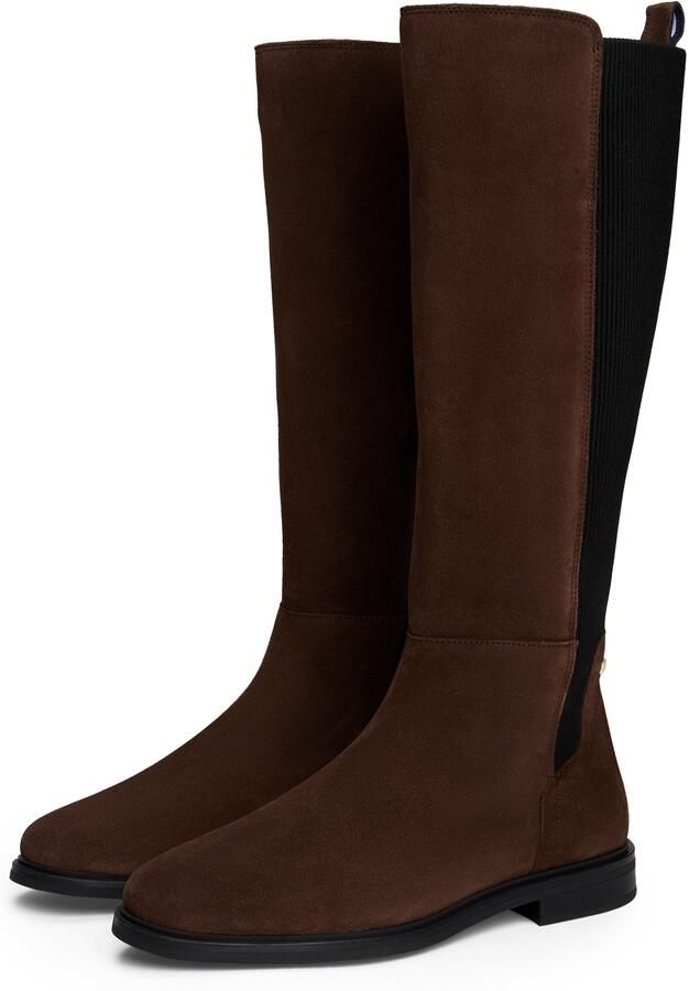 Tommy Hilfiger Laarzen FLAG SUEDE LONG BOOT lange laars ritssluitinglaars met logovlaggen-detail