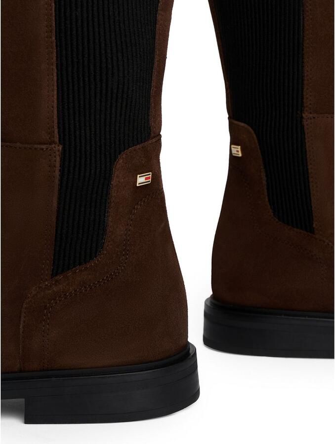 Tommy Hilfiger Laarzen FLAG SUEDE LONG BOOT lange laars ritssluitinglaars met logovlaggen-detail