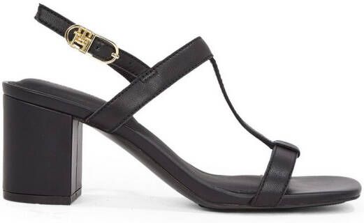 Tommy Hilfiger Sandaaltjes LEATHER BLOCK HEEL SANDAL avondschoen partyschoen met verstelbare gesp smalle vorm - Foto 5