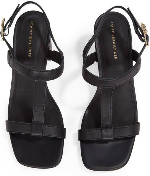 Tommy Hilfiger Sandaaltjes LEATHER BLOCK HEEL SANDAL avondschoen partyschoen met verstelbare gesp smalle vorm - Foto 3