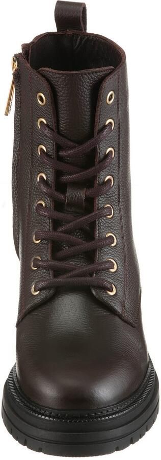 Tommy Hilfiger Veterschoenen TH PLAQUE PEBBLE LACE BOOT WARM blokhak veterenkellaars met th-sier element op de hiel - Foto 5