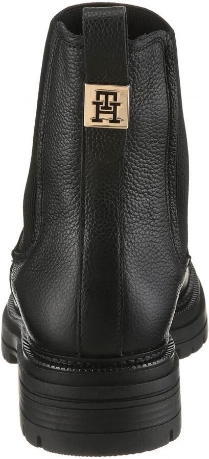 Tommy Hilfiger Winterlaarzen TH PLAQUE PEBBLE CHELSEA WARM chelseaboots instaplaarzen enkellaars met praktische aantreklus