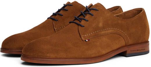 Tommy Hilfiger Veterschoenen HILFIGER DRESS SUEDE SHOE avondschoen zakelijke schoen met kleine logovlag