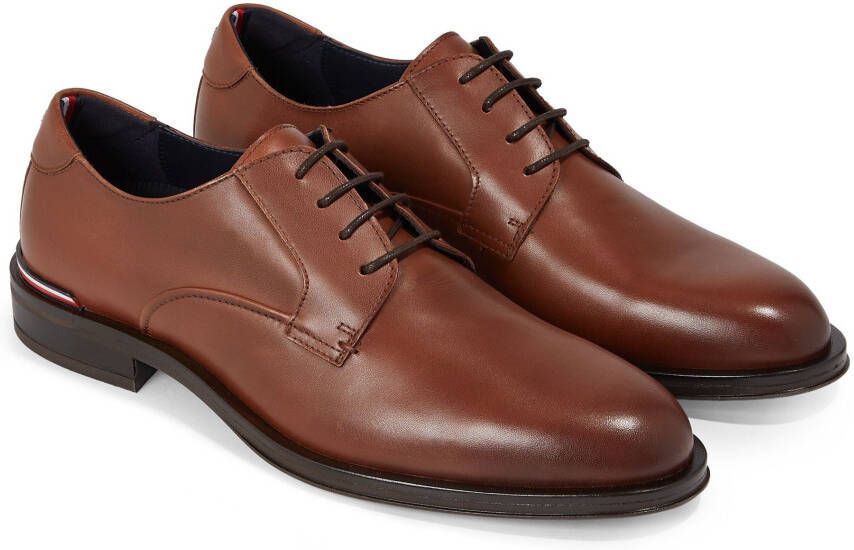 Tommy Hilfiger Veterschoenen CORE RWB HILFIGER LTH SHOE in smalle vorm vrijetijdsschoen lage schoen veterschoen