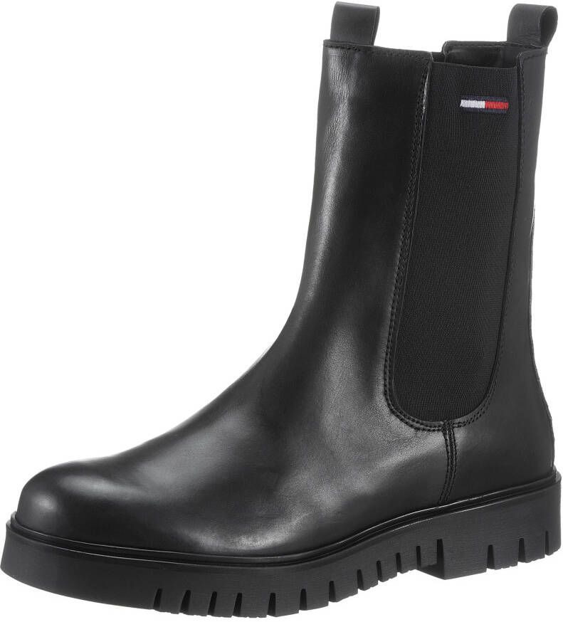 TOMMY JEANS Chelsea-boots LONG CHELSEA BOOT met stretchinzet aan beide zijden