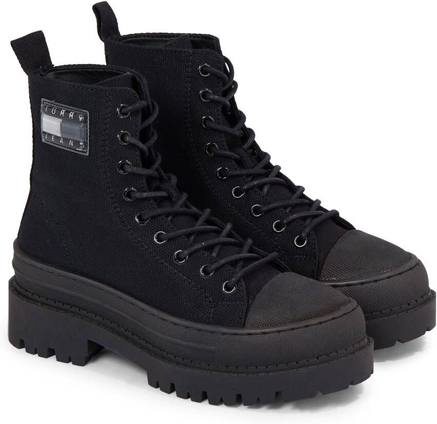 TOMMY JEANS Hoge veterschoenen TJW FOXING CANVAS BOOT met praktische aantreklus