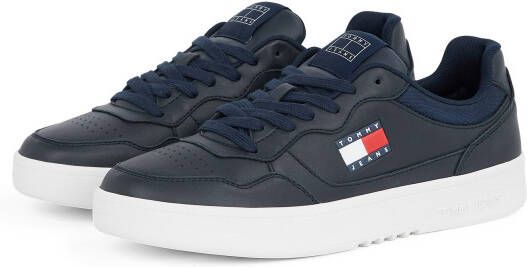 TOMMY JEANS Plateausneakers (NEW) TJM CUPSOLE LEATHER ESS vrijetijdsschoen lage schoen veterschoen in basket-look