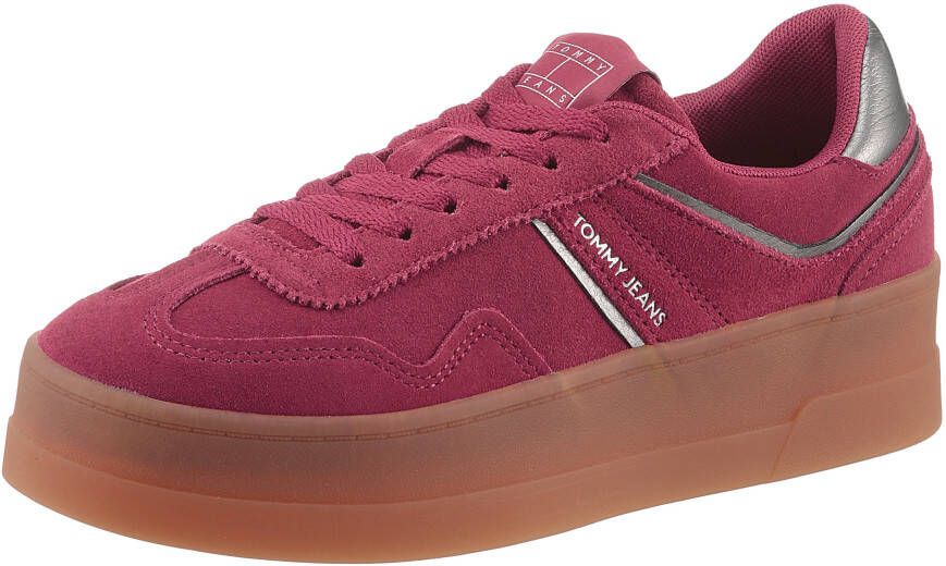 TOMMY JEANS Plateausneakers THE GREENWICH FLATFORM ELEVATED veterschoenen vrijetijdsschoen lage schoen met logo-applicatie