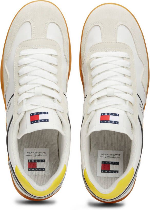 TOMMY JEANS Plateausneakers TJM LEATHER RETRO CUPSOLE vrijetijdsschoen lage schoen veterschoen met contrasterende details - Foto 3