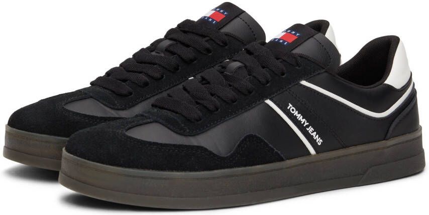 TOMMY JEANS Plateausneakers TJM LEATHER RETRO CUPSOLE vrijetijdsschoen lage schoen veterschoen met contrasterende details - Foto 3