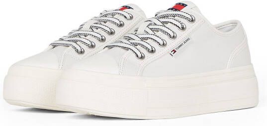 TOMMY JEANS Plateausneakers TJW FOXING VULC LC LEATHER vrijetijdsschoen lage schoen veterschoen contrast-veters - Foto 2