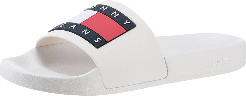 TOMMY JEANS Slippers FLAG POOL SLD ESS zomerschoen slippers met gekleurde logovlag
