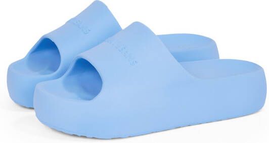TOMMY JEANS Slippers TJW CHUNKY POOL SLIDE ESS plateau zomerschoen instapschoen comfortabele schoen logo-opdruk