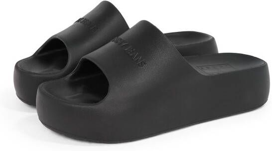 TOMMY JEANS Slippers TJW CHUNKY POOL SLIDE ESS plateau zomerschoen instapschoen comfortabele schoen logo-opdruk