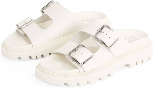 TOMMY JEANS Slippers TJW DOUBLE STRAP SANDAL plateau zomerschoen instapper met twee verstelbare gespen
