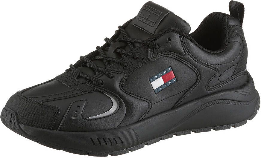 TOMMY JEANS Sneakers TJM RUNNER LEATHER vrijetijdsschoen halfhoge schoen veterschoen met reflecterende details
