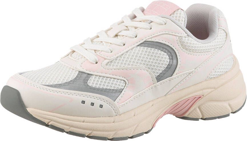 TOMMY JEANS Sneakers met sleehak ARCHIVE'25 plateau vrijetijdsschoen lage schoen veterschoen met contrastafwerking