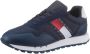 Tommy Hilfiger Tommy Jeans Retro Leather Sneakers Leren Sneaker Heren Blauw - Thumbnail 5