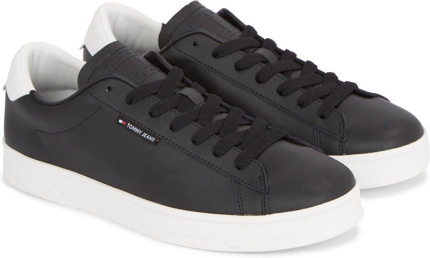 TOMMY JEANS Sneakers TJM LEATHER LOW CUPSOLE met label vrijetijdsschoen lage schoen veterschoen