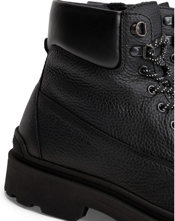 TOMMY JEANS Veterschoenen TJM LACE UP BOOT LEATHER veterenkellaars met zacht gevoerde schachtrand