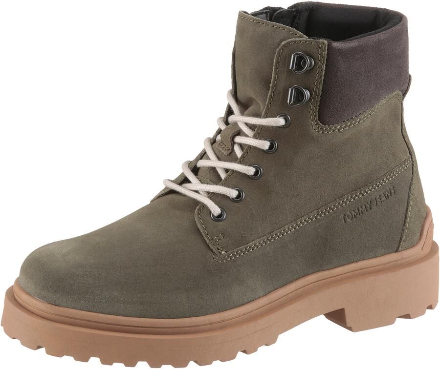 TOMMY JEANS Veterschoenen TJM LACE UP BOOT SUEDE blokhak outdoorboots met ogen in bergbeklimmerslook - Foto 6
