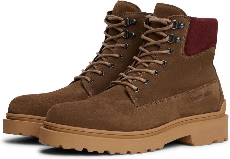 TOMMY JEANS Veterschoenen TJM LACE UP BOOT SUEDE blokhak outdoorboots met ogen in bergbeklimmerslook - Foto 6