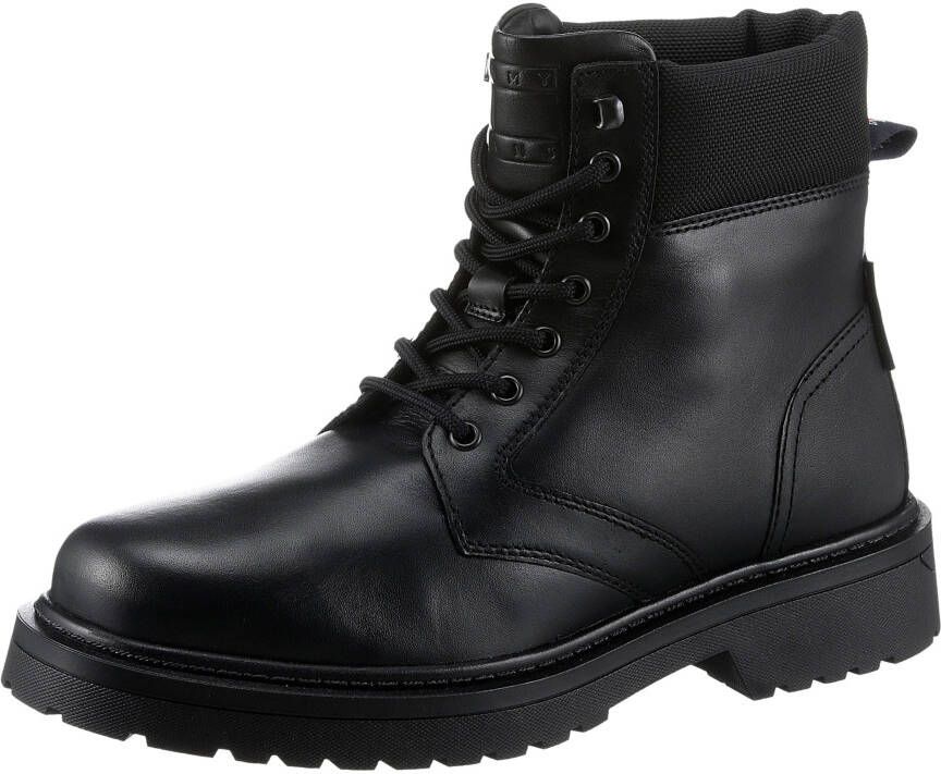 TOMMY JEANS Veterschoenen TJM LACE UP BOOT hakken veterschoenen met gewatteerde schaprand