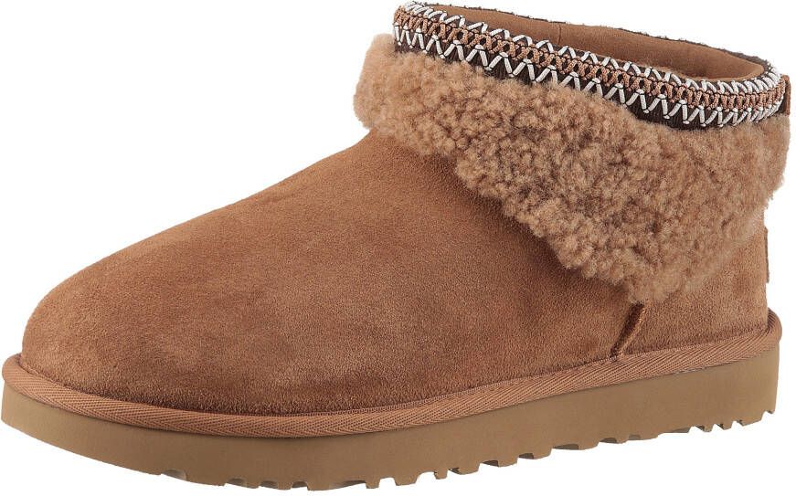 UGG Boots zonder sluiting CLASSIC ULTRA MINI MAXI CURLY winterlaarzen snowboots met etnische textielband aan de schacht
