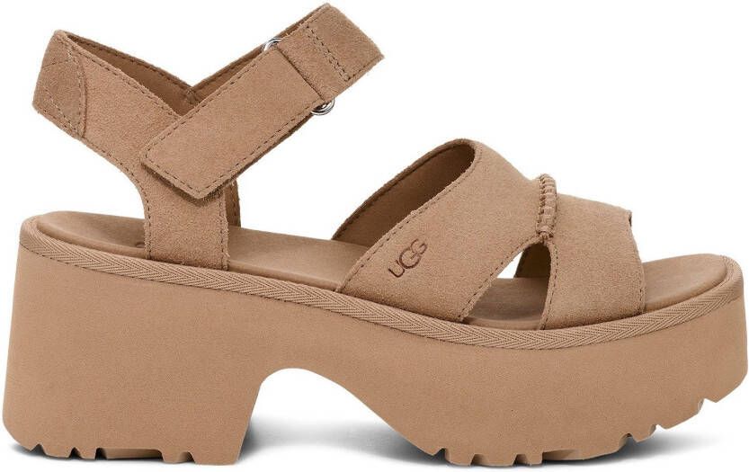 UGG Plateausandaaltjes NEW HEIGHTS ANKLE STRAP wedge-sandaal plateauschoen met praktische klittenbandsluiting