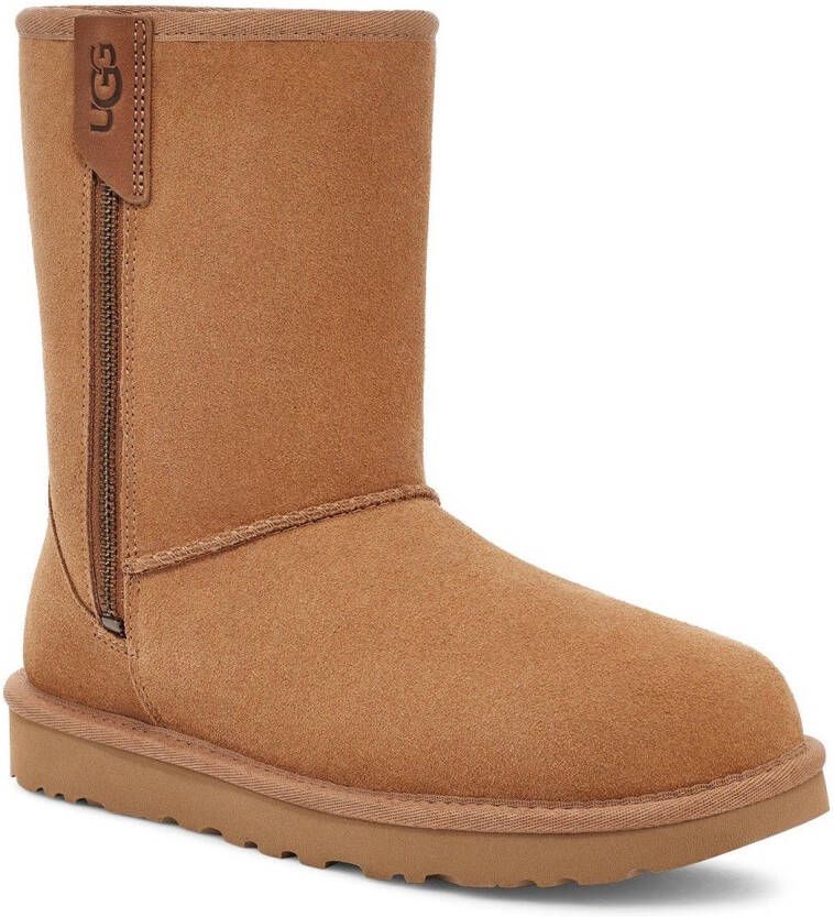 UGG CLASSIC SHORT BAILEY ZIP W Volwassenen Gevoerde laarzenSnowbootsDames laarzen Cognac - Foto 2