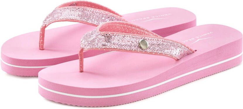Venice Beach Badslippers Sandaal pantoletten badschoenen ultralicht met glitterband VEGAN