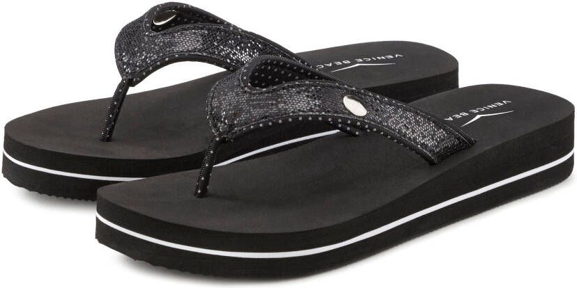 Venice Beach Badslippers Sandaal pantoletten badschoenen ultralicht met glitterband VEGAN