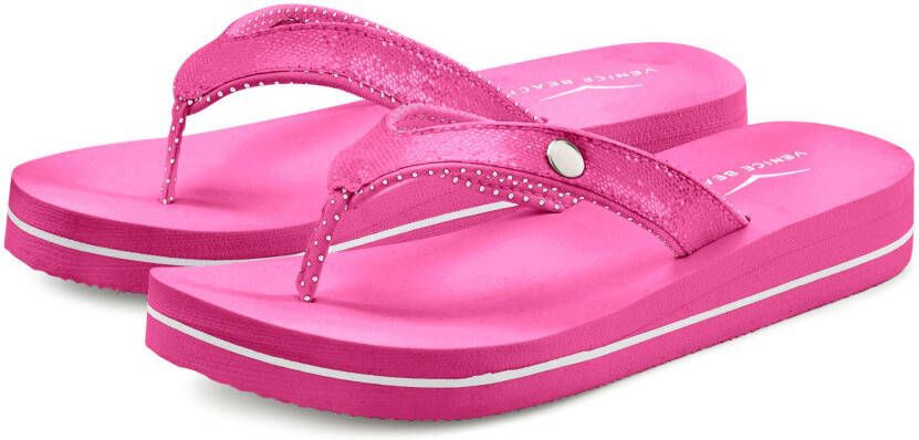 Venice Beach Badslippers Sandaal pantoletten badschoenen ultralicht met glitterband VEGAN