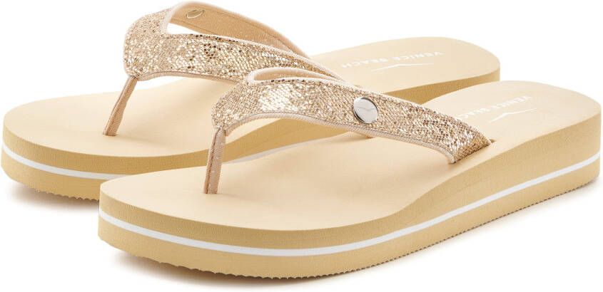 Venice Beach Badslippers Sandaal pantoletten badschoenen ultralicht met glitterband VEGAN