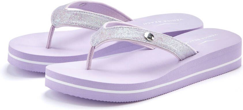 Venice Beach Badslippers Sandaal pantoletten badschoenen ultralicht met glitterband VEGAN