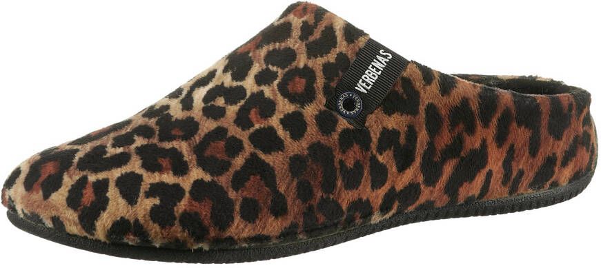 VERBENAS Pantoffels YORK GALES PRINT ANIMAL in een trendy luipaard-look