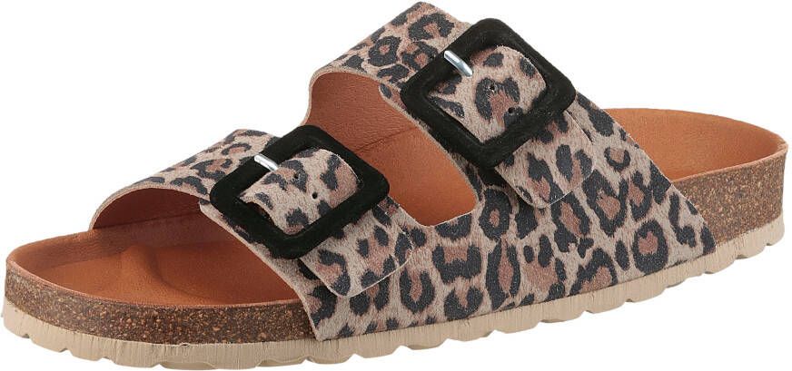 VERBENAS Slippers Randell Leopardo zomerschoen slippers pantoffel met zachte binnenzool