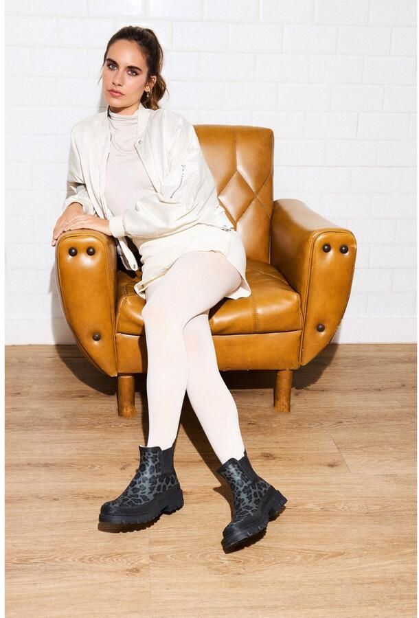 VERBENAS Chelsea-boots Lua Mate Gummistiefelette instaplaarzen winterlaarzen in leo-optiek